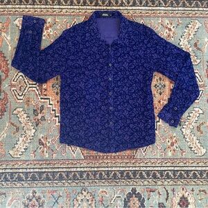 Men's Purple Flocked Shirt